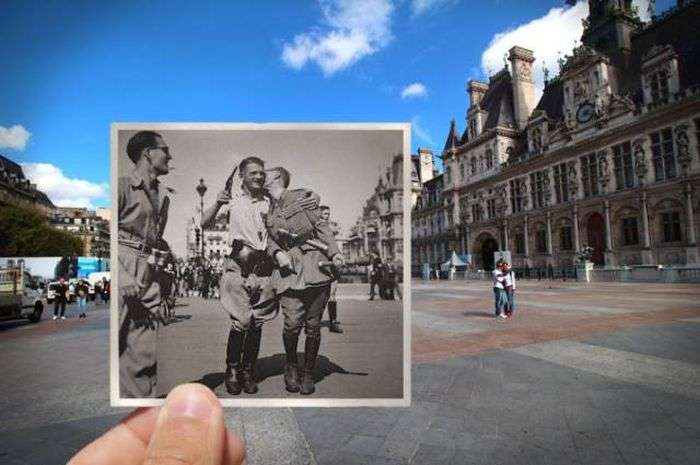 Прогулянка по вулицях Парижі в компанії ретро фотографій (16 фото)