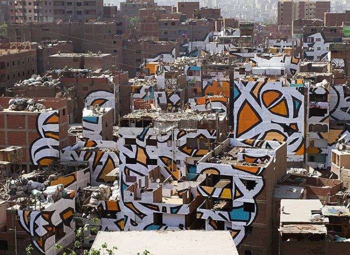 На стінах 50 будинків Каїра зявився гігантський графіті-пазл (6 фото + відео)