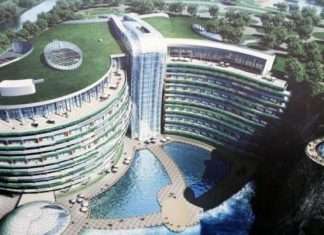 У занедбаному китайському карєрі будують 19-поверховий готель (8 фото)