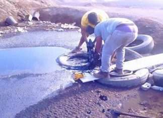 Порятунок собаки з ями з дьогтем (9 фото)