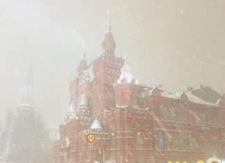 Сильний снігопад частково паралізував рух у Москві (13 фото)