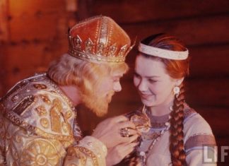 На зйомках фільму Казка про царя Салтана. 1967 рік.