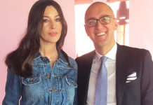 Моніка Беллуччі в молодіжному образі на презентації в Мілані