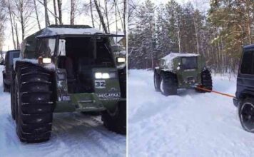 Всюдихід “шерп” проти потужного “гелендвагена «в перетягуванні каната на снігу