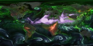 Дивіться, як аерозолі перелітають через Земля