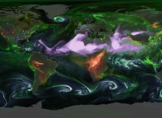 Дивіться, як аерозолі перелітають через Земля