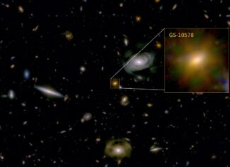Стародавня галактика «голодувала» через чорну діру, відкриту телескопом Вебба