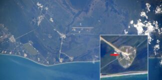 Astronauta captura el primer cohete lunar tripulado en una vista espacial histórica